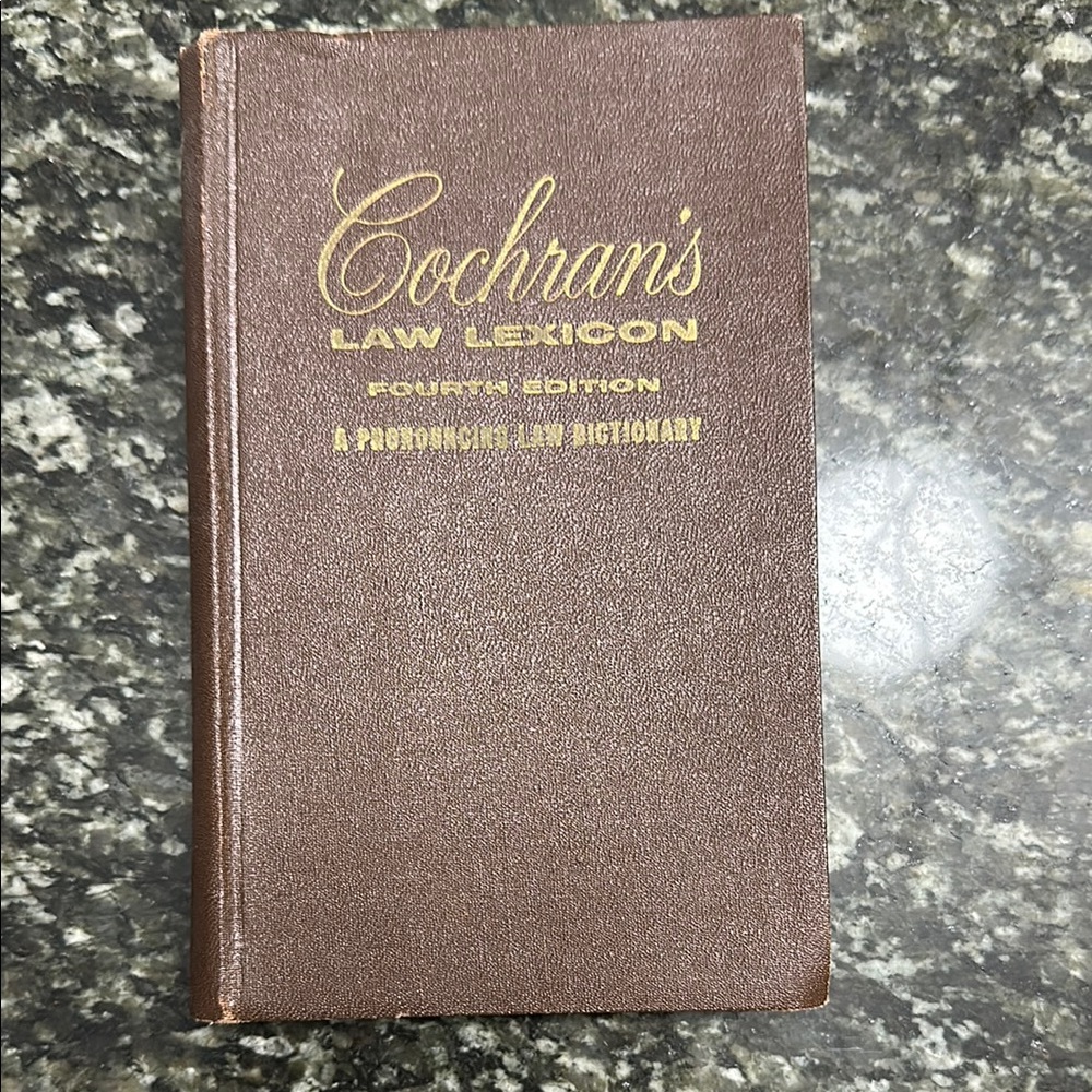 Cochran's Law Lexicon Fourth Edition Book